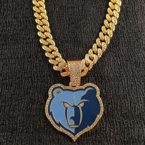 Memphis Grizzlies 20 Inch Necklace Pendant Cuban Chain Link NBA Basketball